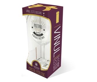 Kozarec za vino s smešnim sporočilom: "Dobri prijatelji so kot vino, s časom postajajo dragocenejši"