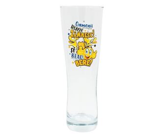 Kozarec za pivo, 500 ml, s smešnim sporočilom “Dobri ljudje se smejijo in pijejo pivo!”