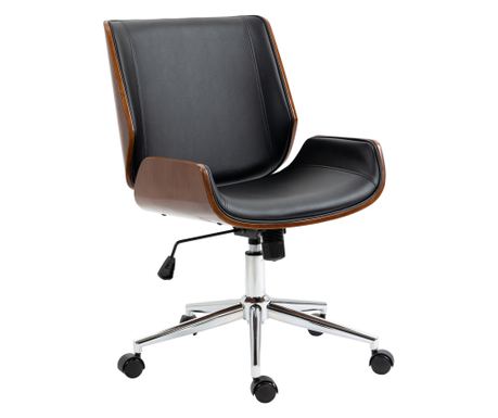 Ergonomikus Irodai Szék, Vintage Dizájn, Műbőr Kárpit, Króm Tartó