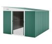 Magazie de Grădină 8.9m² din Oțel Zincat cu 2 Guri de Aerisire, Căsuță pentru Unelte cu Acoperiș Înclinat, Uși Duble Glisante Bl thumbnail 1