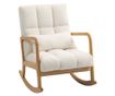 Scaun balansoar, Sherpa Fleece Accent Chair, fotoliu balansoar cu pernă lombară, bază din lemn de cauciuc pentru camera de zi, d thumbnail 1