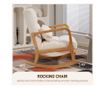 Scaun balansoar, Sherpa Fleece Accent Chair, fotoliu balansoar cu pernă lombară, bază din lemn de cauciuc pentru camera de zi, d thumbnail 4