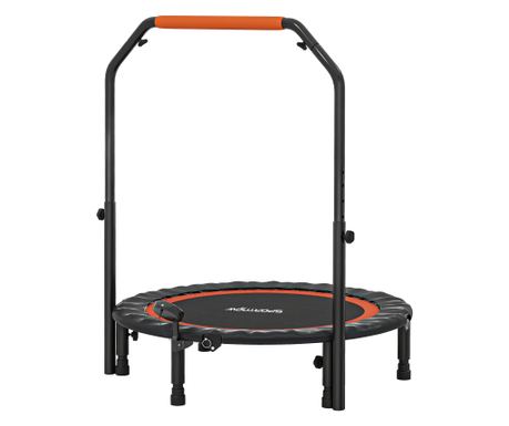 Trambulină Elastică Pliabilă cu Mâner Reglabil și Monitor LCD, Ø102x99-123 cm, Negru
