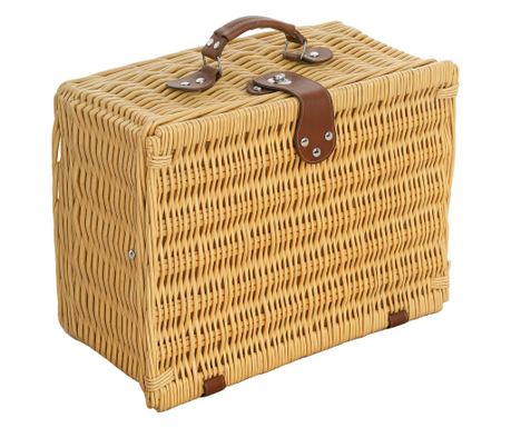 Coș picnic  cu accesorii, maro deschis