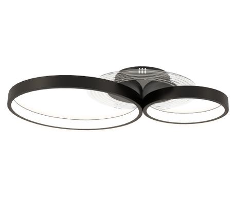 LED плафон, Модерна лампа с 3 кръга, 40W, за монтаж на таван, за всекидневна, спалня, трапезария, черна