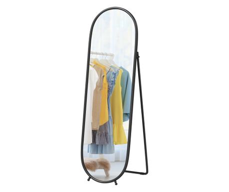 Modern Álló Tükör, 157x36 cm, Törhetetlen Függőleges Tükör Üveg és Fém Kerettel, Hálószobába