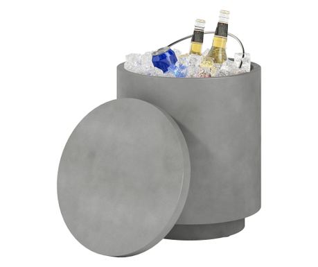 Masă Bar 3-in-1 cu Găleată și Storage, Gri