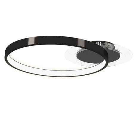 LED плафон, Модерна лампа за таван с 2 кръга, 30W, за всекидневна, спалня, трапезария, черна