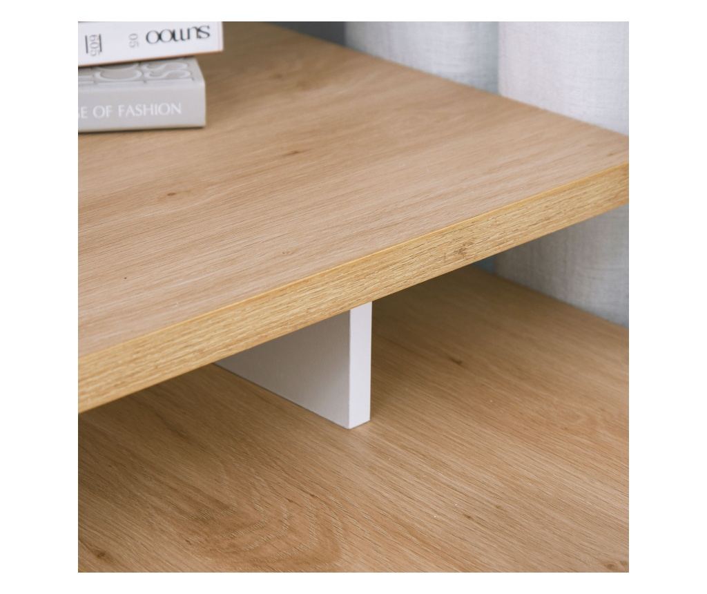 Birou cu Blat Extensibil pentru PC și Bibliotecă, 140x117x76 cm, Alb - 8
