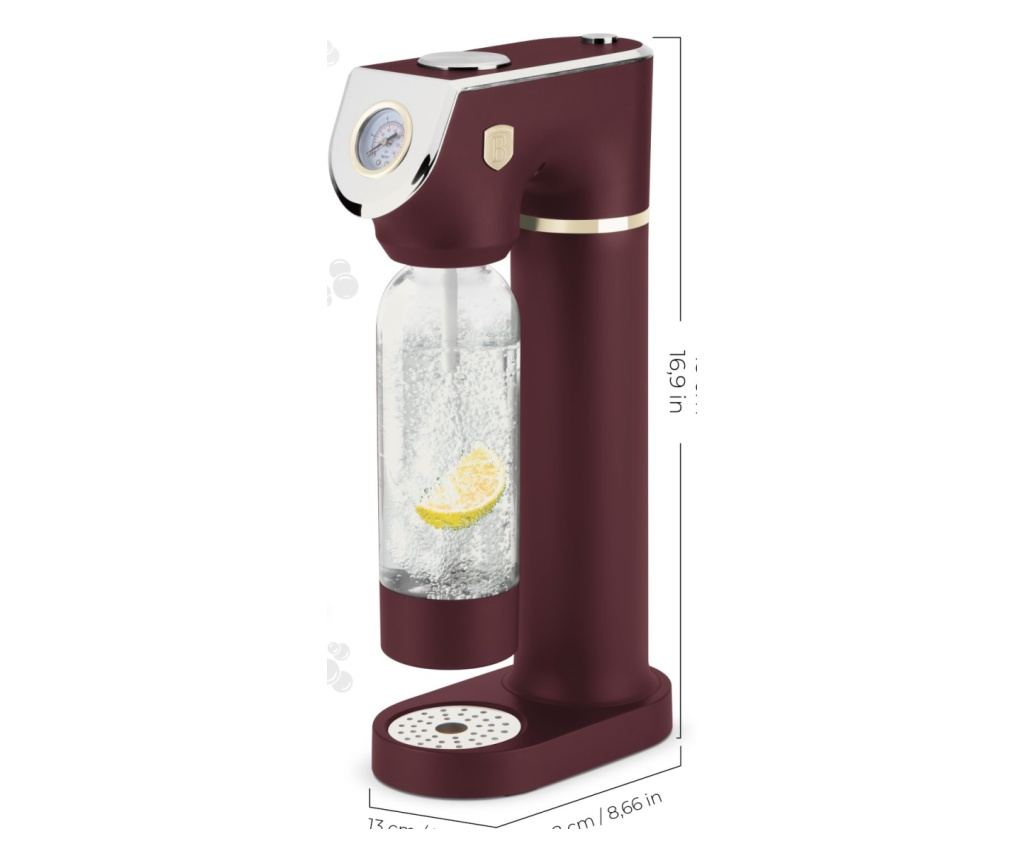 Aparat preparare bauturi carbogazoase Leonardo Berlinger Haus BH 8555, visiniu - 2