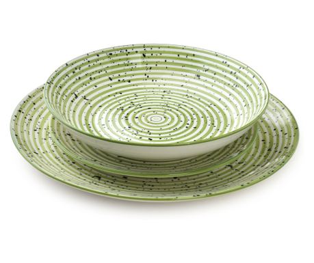 STRIPES GREEN Set tanjura 18 komada