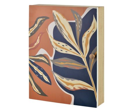 STACY Kutija za ključeve 26x20x5.5cm Honey-Navy Leaves