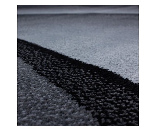 Modern Rug Plus Lines Grey-Black 80 cm x 300 cm
