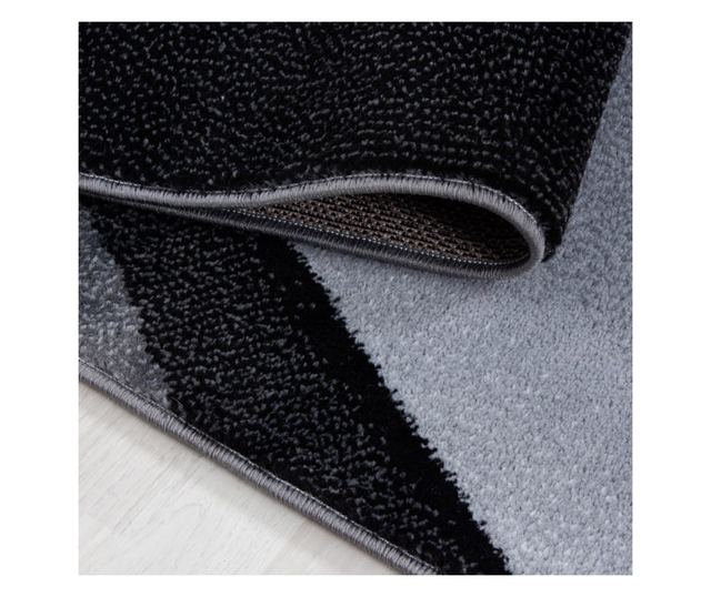 Modern Rug Plus Lines Grey-Black 80 cm x 300 cm