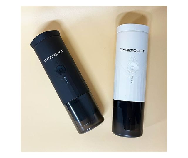 Минипресо CYBERDUST, Матово Черно, Портативна, Еспресо Машина, Съвместима със Смляно Кафе и Кафе Капсули, Ръчна Електрическа Каф