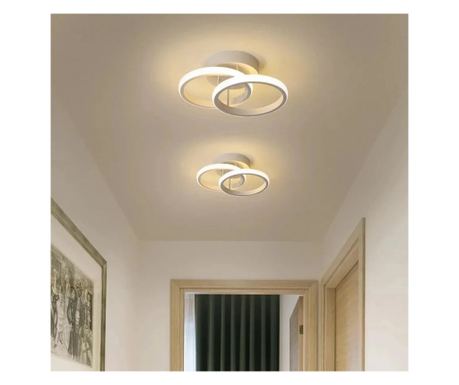 Lustra LED VERTEX CIRCULA 22W, 2 Kruga, Metalni Bakar, Hladno/Toplo/Neutralno Svjetlo, Bijela
