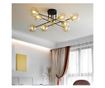 Lustra cu Abajur Rotund, PENTHOUSE Grand, 8xE27, Negru Auriu, Metal thumbnail 1