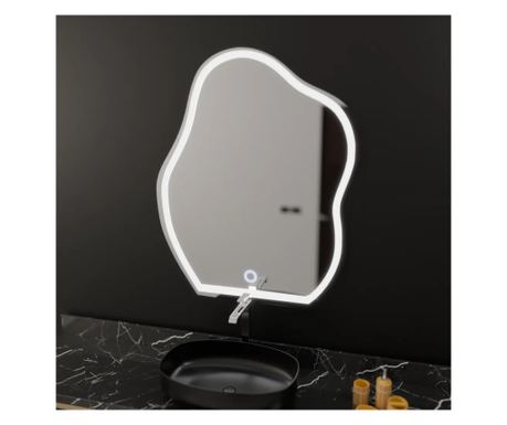 Organické LED zrcadlo 50x70cm, dotykové ovládání, systém proti zamlžování, stmívatelné