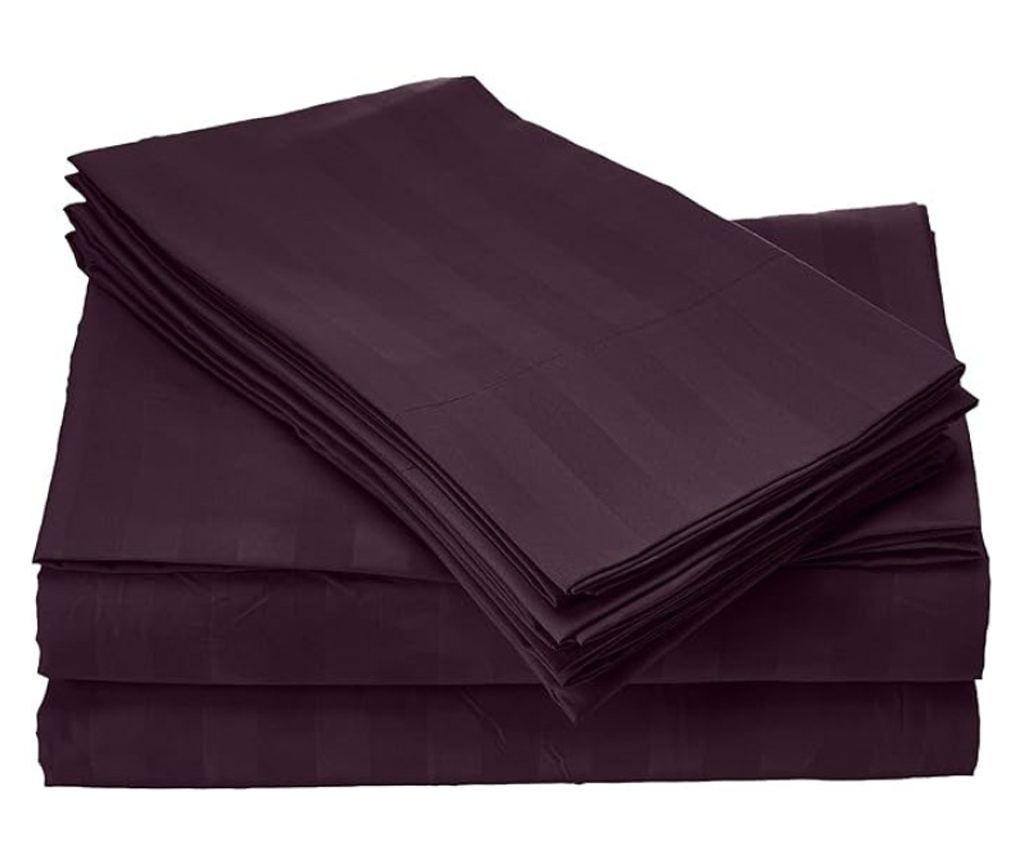 Kotonia Home Deco ágyneműhuzat, 100% pamut, damaszt szatén, 1 cm-es csíkok, lila, 150x240 cm - 2