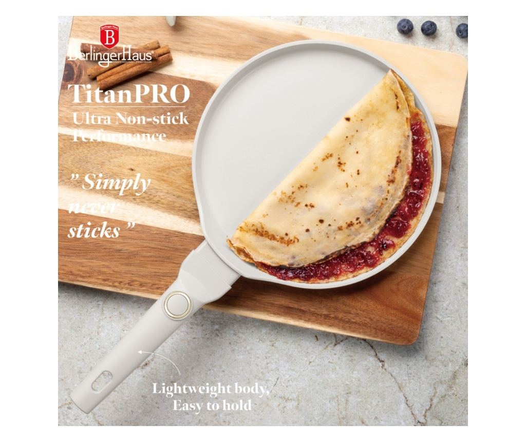 Pekač za palačinke 28 cm Sahara Berlinger Haus BH 8056, nelepljiv, krem - 4
