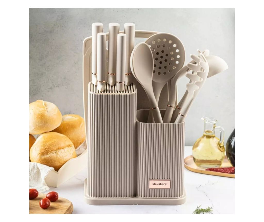 12-dijelni set pribora i noževa sa sjeckalicom i stalkom Klausberg KB 7935 - 2