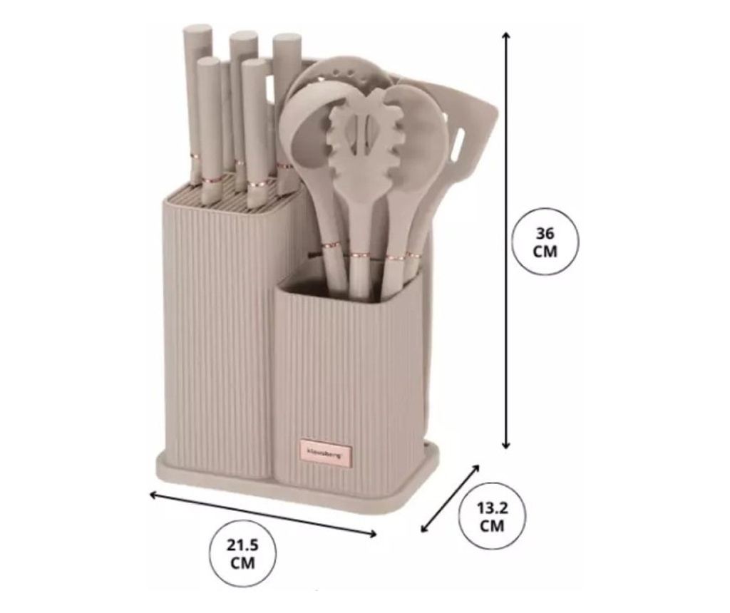 12-dijelni set pribora i noževa sa sjeckalicom i stalkom Klausberg KB 7935 - 7