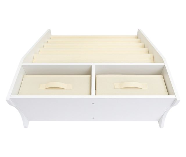 GINGER HOME 2-u-1 Dječji Organizator - Polica za Knjige i Spremište za Igračke, Bijela, Montessori Stil