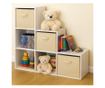Dječja polica za knjige i organizator igračaka, GINGER HOME sa 6 polica i platnenim kutijama, bijela, Montessori namještaj
