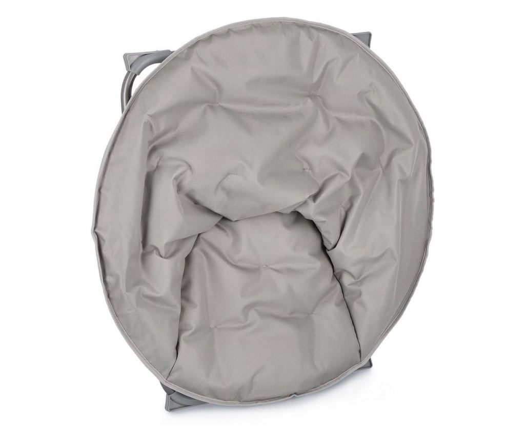 Folding Armchair with Steel Frame and Grey Fabric Cushion, 65 cm x 75 cm x 80 cm H x 42 cm Seat H - 2