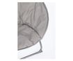 Folding Armchair with Steel Frame and Grey Fabric Cushion, 65 cm x 75 cm x 80 cm H x 42 cm Seat H thumbnail 4