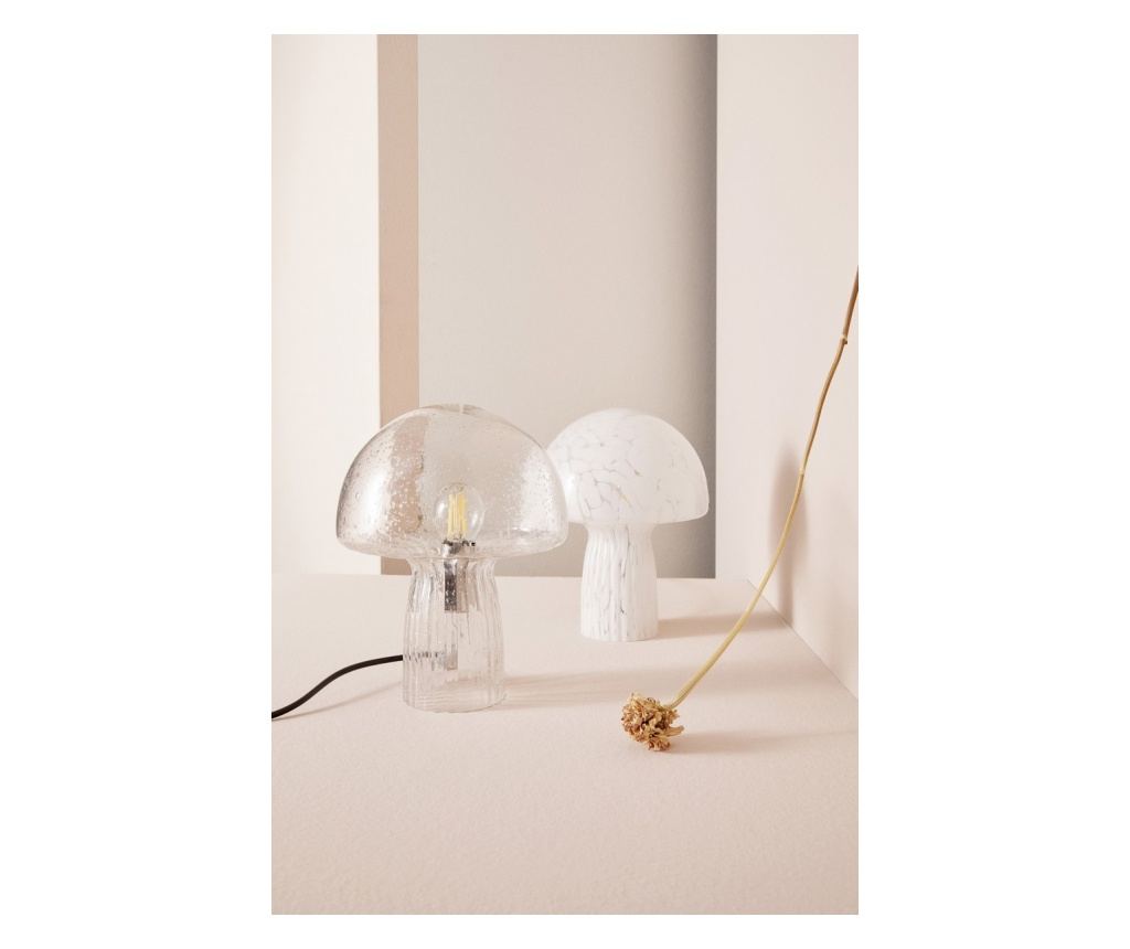 Carysa White and Gray Glass Table Lamp Ø20x25,5h - 5