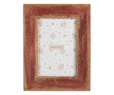 Brown and Red Wooden Tabletop Photo Frame 16x2x21 cm / 10x15 cm
