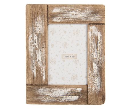 Brown and White Wooden Tabletop Photo Frame 18x2x23 cm / 10x15 cm