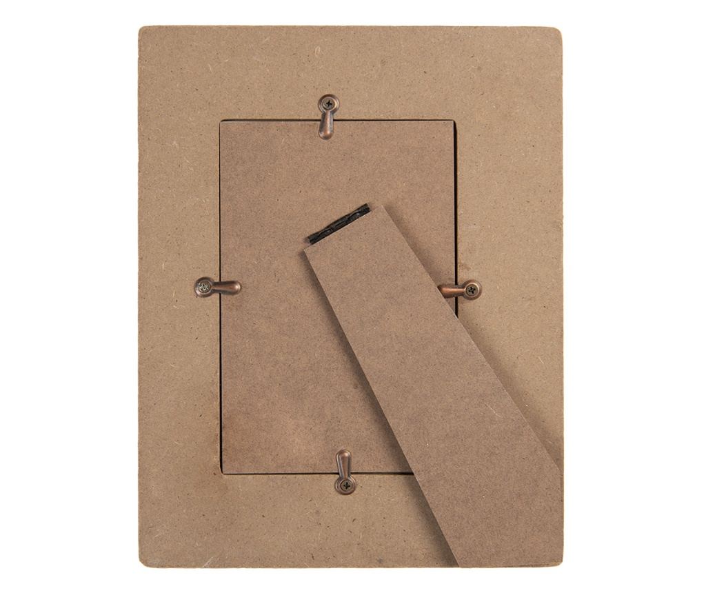 Brown and White Wooden Tabletop Photo Frame 18x2x23 cm / 10x15 cm - 2