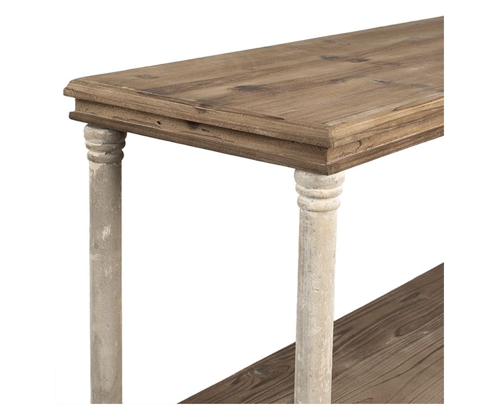 Brown and White Wooden Console Table 110x40x113 cm - 5