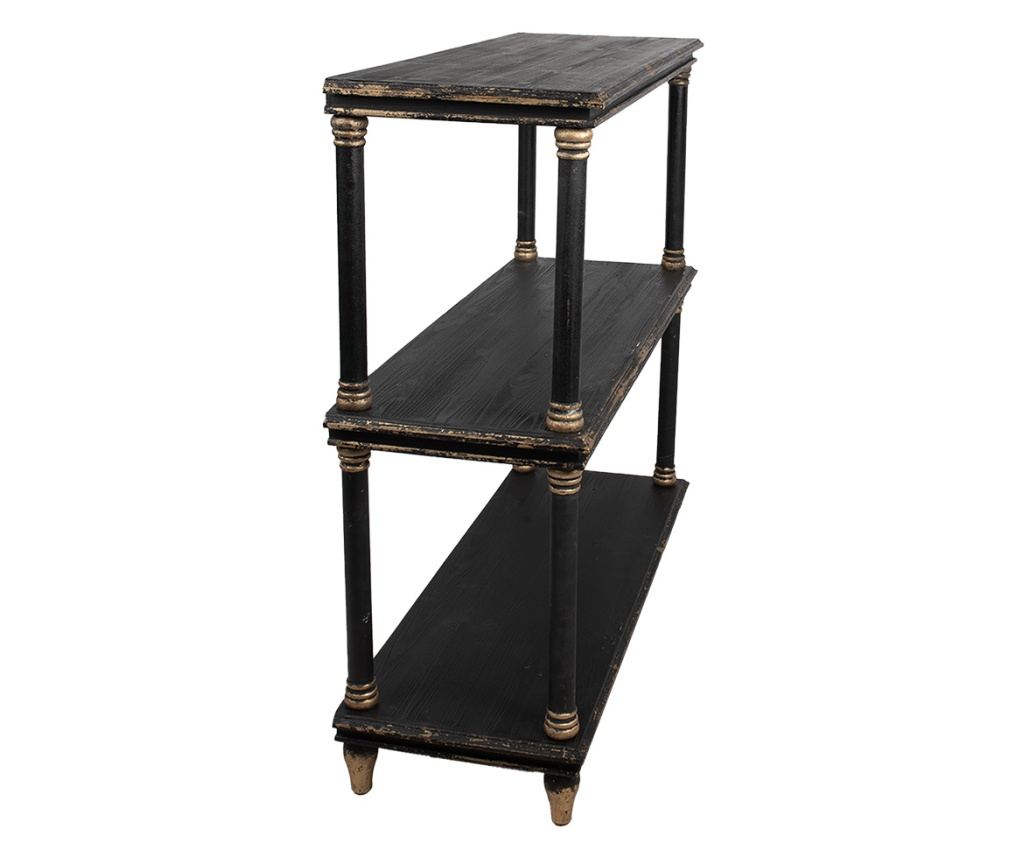 Vintage Black Wood Console Table 110x40x113 cm - 2