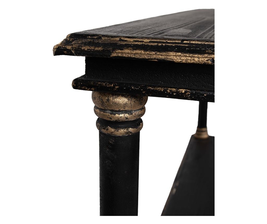 Vintage Black Wood Console Table 110x40x113 cm - 5