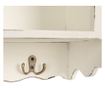 Raft perete lemn alb vintage 46x14x67 cm