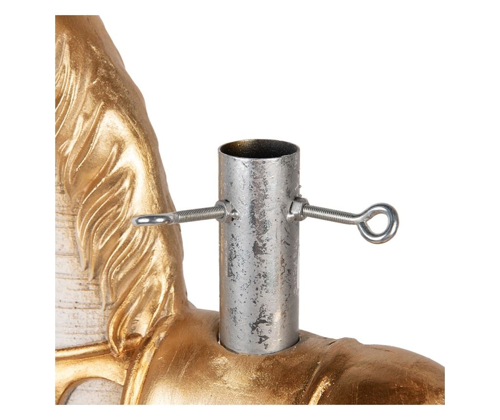 White and Gold Ceramic Horse Christmas Tree Stand, 73x21x61 cm - 3