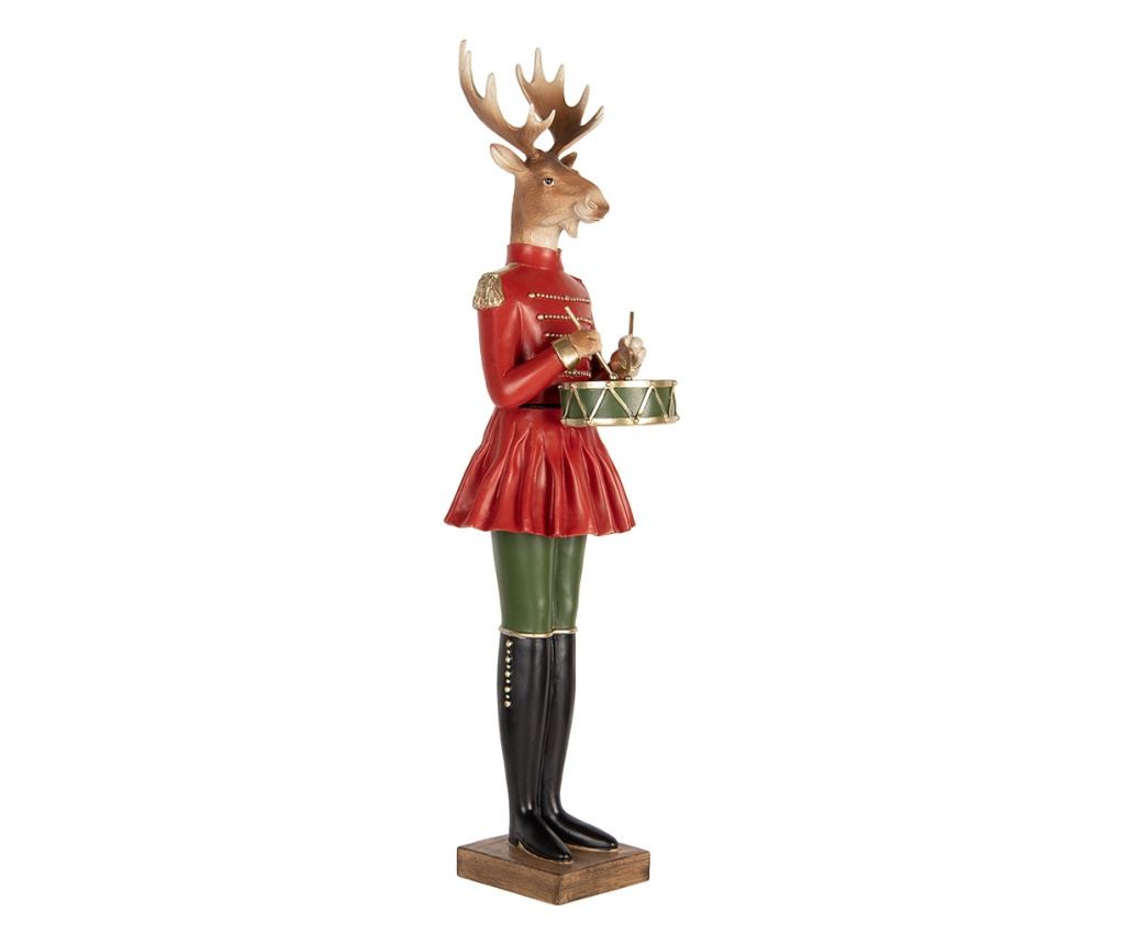 Multicolor Polyresin Christmas Reindeer Figurine 23x19x77 cm - 5