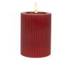 Red Wax Candle with LED Ø 8x13 cm