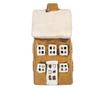Christmas Candle Ceramic House Brown White 8x7x15 cm thumbnail 1