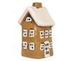 Christmas Candle Ceramic House Brown White 8x7x15 cm thumbnail 3