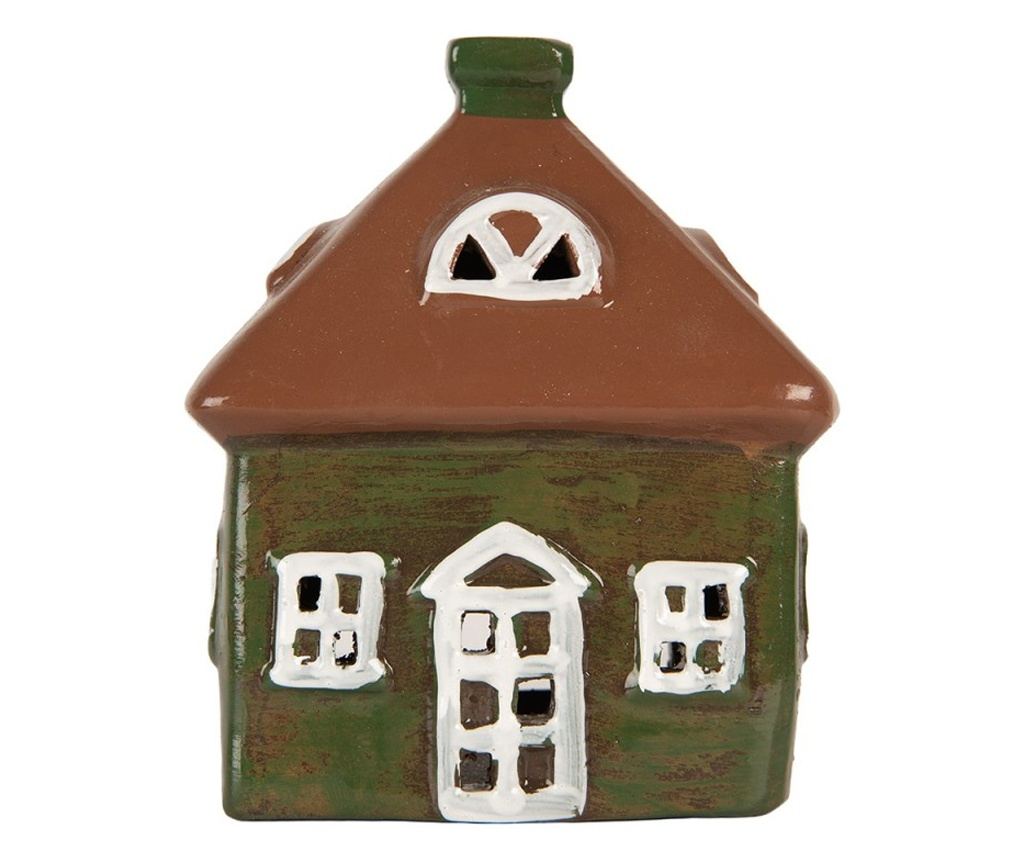 Multicolor Ceramic Christmas House Candle 12x9x14 cm - 3