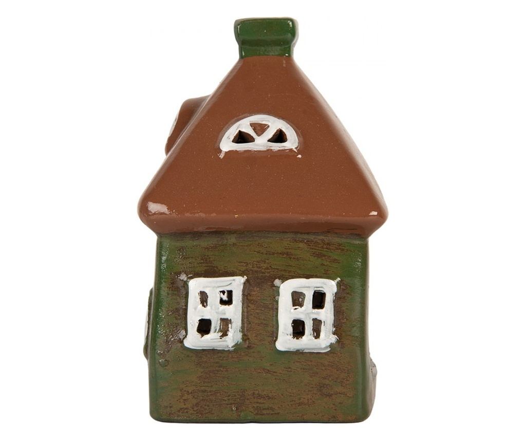 Multicolor Ceramic Christmas House Candle 12x9x14 cm - 4