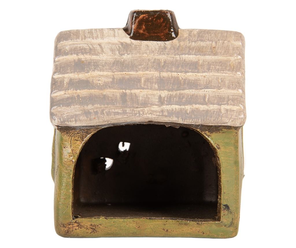 Multicolor Ceramic Christmas Candle House 8x7x10 cm - 2