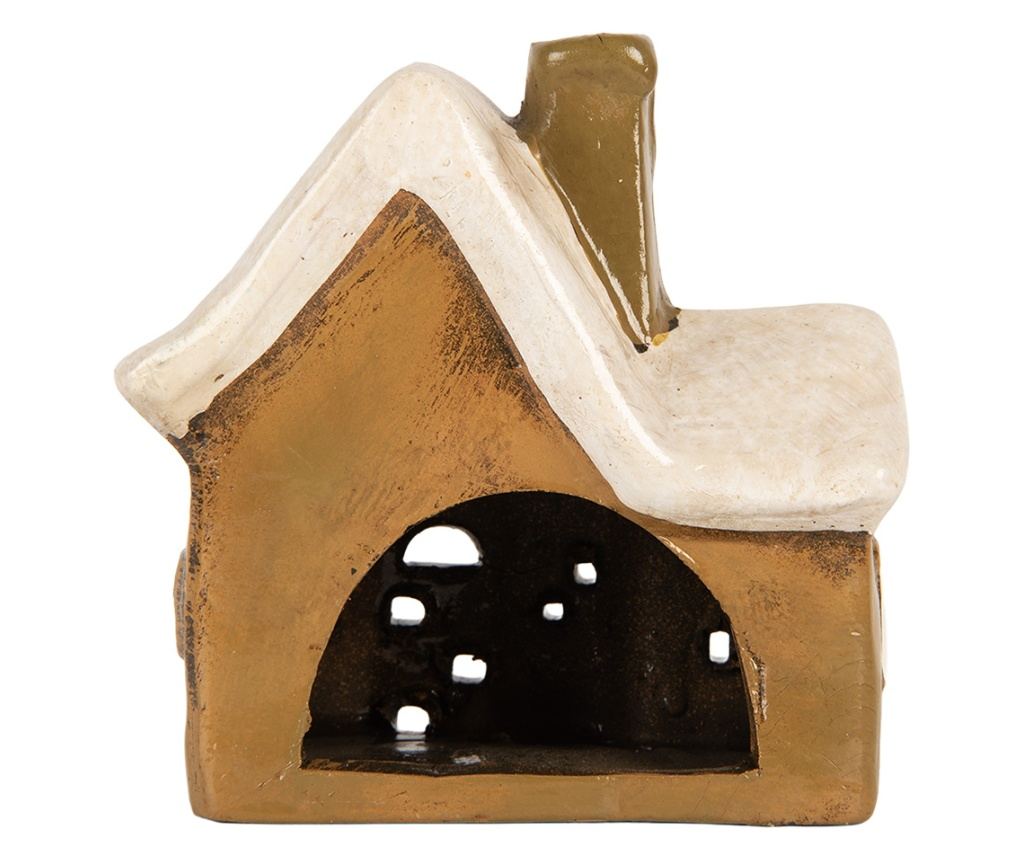 Multicolor Ceramic Christmas House Candle 13x7x13 cm - 2