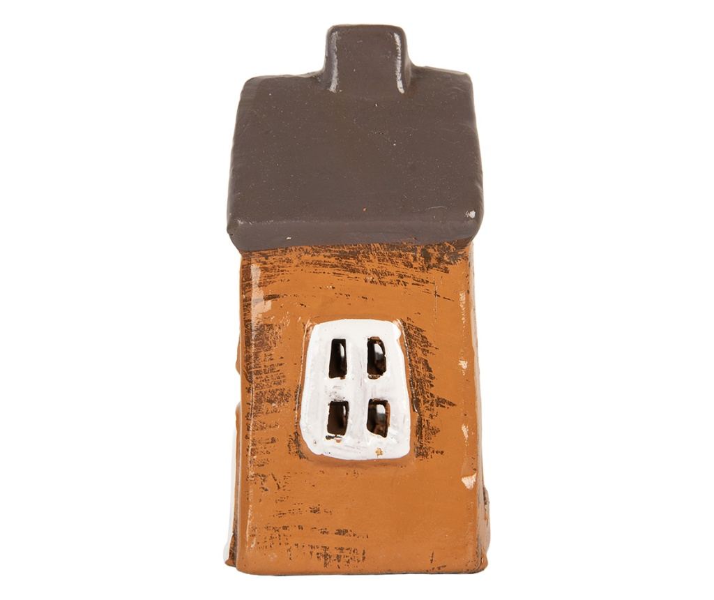 Multicolor Ceramic Christmas House Candle 9x7x13 cm - 2