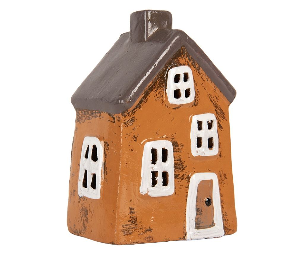 Multicolor Ceramic Christmas House Candle 9x7x13 cm - 4