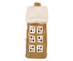 Christmas Candle Brown White Ceramic House 12x8x19 cm thumbnail 3